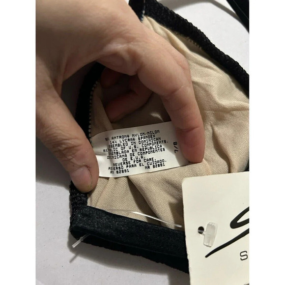 St. Tropez Swim Bikini Top Black Size 7/8 NWT - Picture 5 of 6